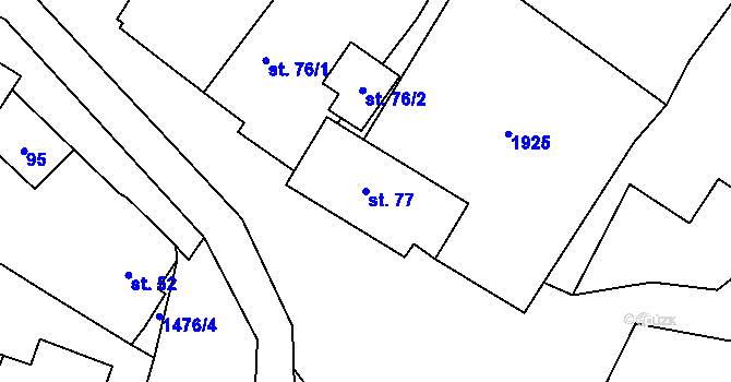 Parcela st. 77 v KÚ Libomyšl, Katastrální mapa
