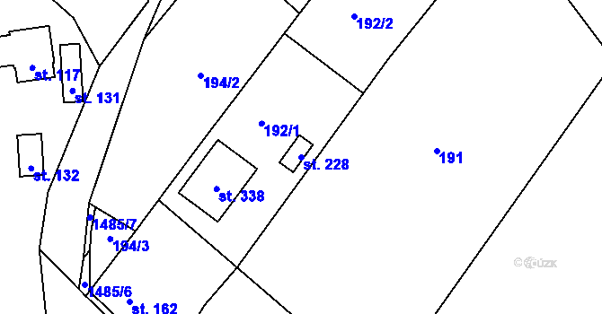 Parcela st. 228 v KÚ Libomyšl, Katastrální mapa