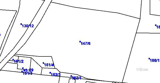 Parcela st. 147/6 v KÚ Libořezy, Katastrální mapa