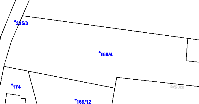 Parcela st. 169/4 v KÚ Libořezy, Katastrální mapa