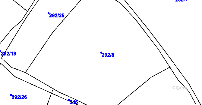Parcela st. 292/8 v KÚ Libořezy, Katastrální mapa