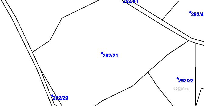 Parcela st. 292/21 v KÚ Libořezy, Katastrální mapa