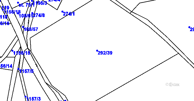 Parcela st. 292/39 v KÚ Libořezy, Katastrální mapa