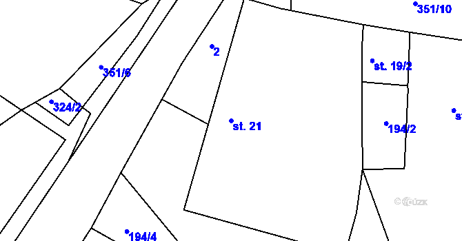 Parcela st. 21 v KÚ Libořezy, Katastrální mapa
