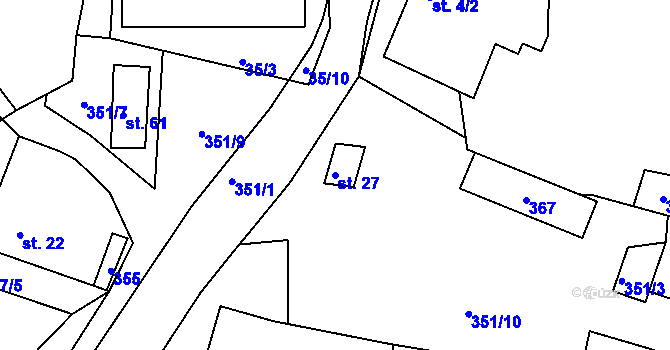 Parcela st. 27 v KÚ Libořezy, Katastrální mapa