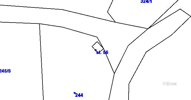 Parcela st. 56 v KÚ Libořezy, Katastrální mapa