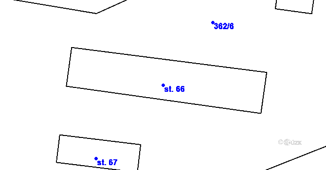 Parcela st. 66 v KÚ Libořezy, Katastrální mapa