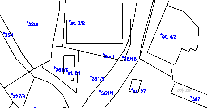 Parcela st. 35/3 v KÚ Libořezy, Katastrální mapa