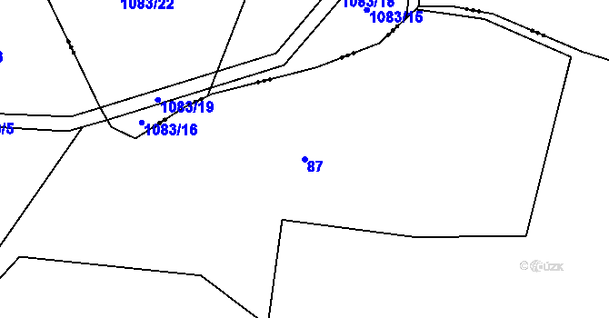 Parcela st. 87 v KÚ Libořezy, Katastrální mapa