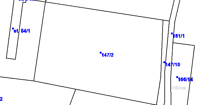 Parcela st. 147/2 v KÚ Libořezy, Katastrální mapa