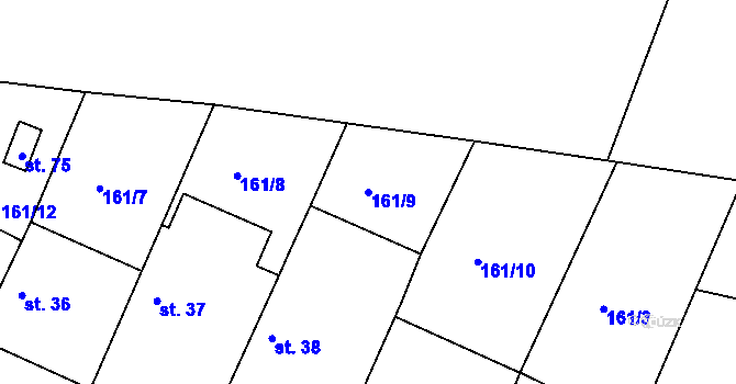 Parcela st. 161/9 v KÚ Libořezy, Katastrální mapa