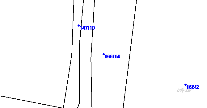 Parcela st. 166/14 v KÚ Libořezy, Katastrální mapa