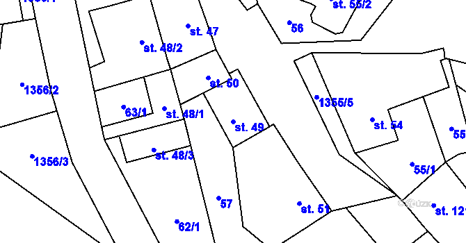 Parcela st. 49 v KÚ Libořice, Katastrální mapa