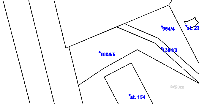 Parcela st. 1004/5 v KÚ Libořice, Katastrální mapa