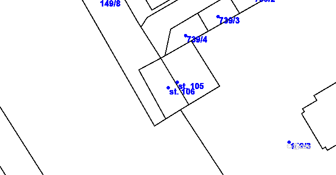 Parcela st. 106 v KÚ Železná u Libořic, Katastrální mapa