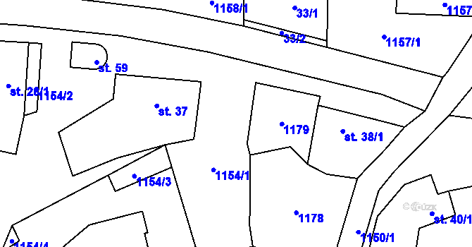 Parcela st. 38/2 v KÚ Libosváry u Bystřice pod Hostýnem, Katastrální mapa
