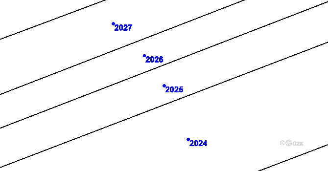 Parcela st. 2025 v KÚ Libosváry u Bystřice pod Hostýnem, Katastrální mapa