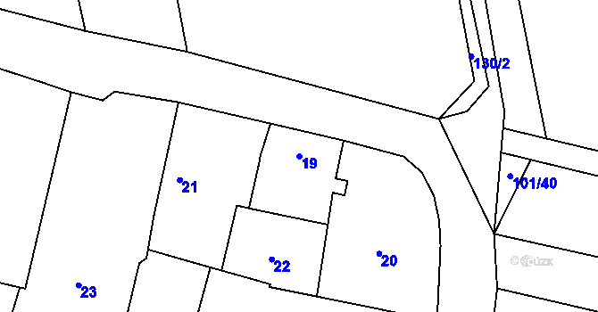 Parcela st. 19 v KÚ Krnov, Katastrální mapa
