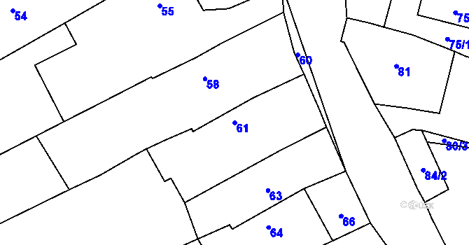 Parcela st. 61 v KÚ Krnov, Katastrální mapa