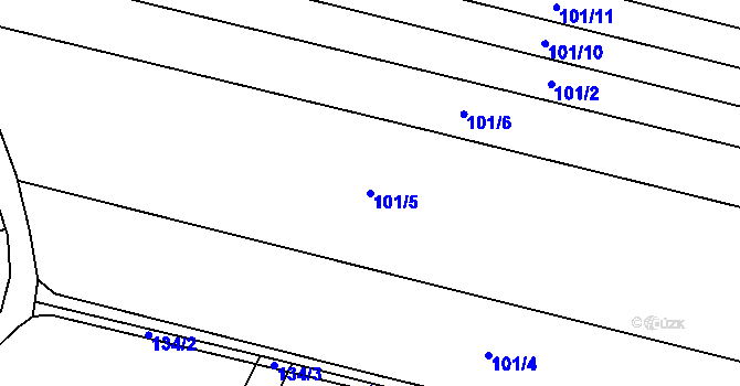 Parcela st. 101/5 v KÚ Krnov, Katastrální mapa