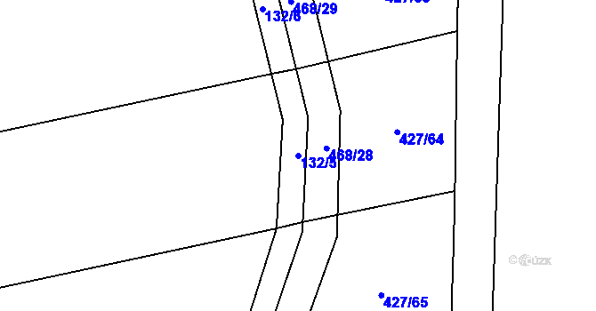 Parcela st. 132/5 v KÚ Krnov, Katastrální mapa