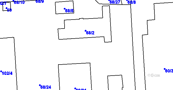 Parcela st. 68/20 v KÚ Liboš, Katastrální mapa