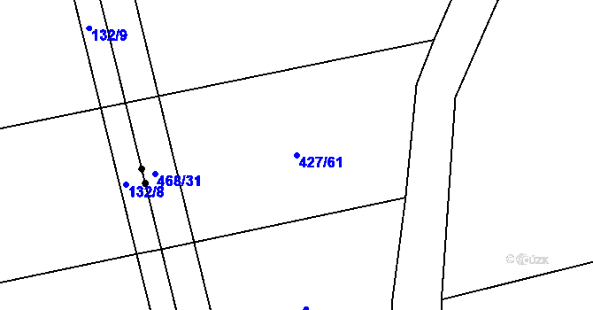 Parcela st. 427/61 v KÚ Liboš, Katastrální mapa