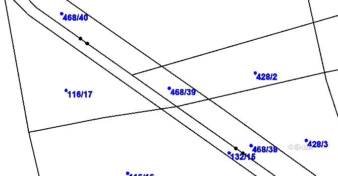 Parcela st. 468/39 v KÚ Liboš, Katastrální mapa