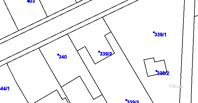 Parcela st. 339/2 v KÚ Liboš, Katastrální mapa