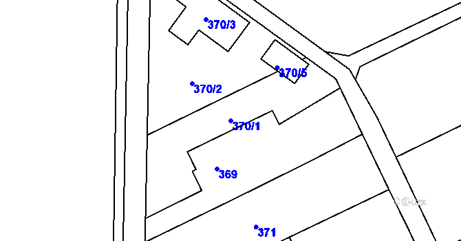 Parcela st. 370/1 v KÚ Liboš, Katastrální mapa
