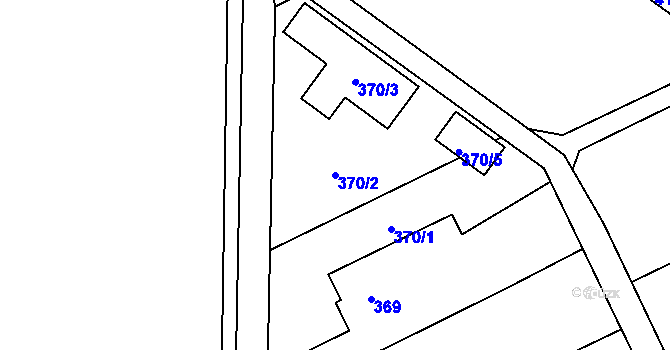Parcela st. 370/2 v KÚ Liboš, Katastrální mapa