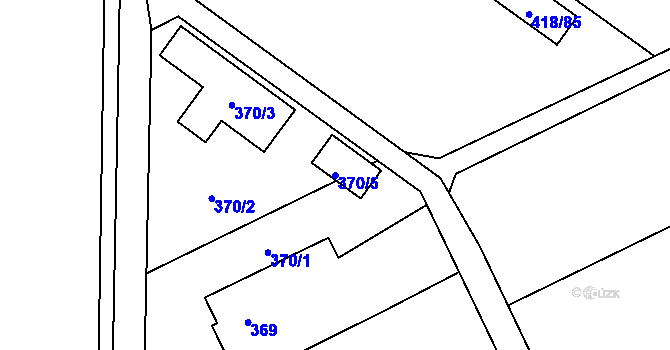 Parcela st. 370/5 v KÚ Liboš, Katastrální mapa