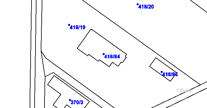 Parcela st. 418/84 v KÚ Liboš, Katastrální mapa