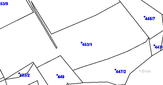 Parcela st. 453/1 v KÚ Dobšice, Katastrální mapa