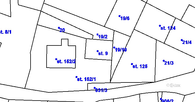 Parcela st. 9 v KÚ Libošovice, Katastrální mapa