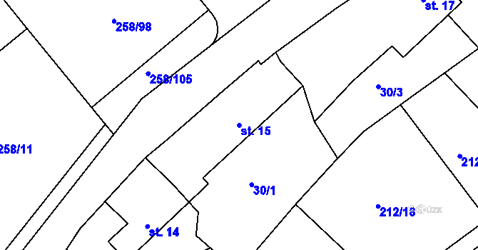 Parcela st. 15 v KÚ Libošovice, Katastrální mapa