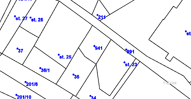 Parcela st. 24 v KÚ Libošovice, Katastrální mapa