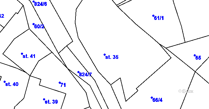 Parcela st. 35 v KÚ Libošovice, Katastrální mapa