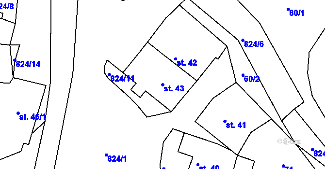 Parcela st. 43 v KÚ Libošovice, Katastrální mapa