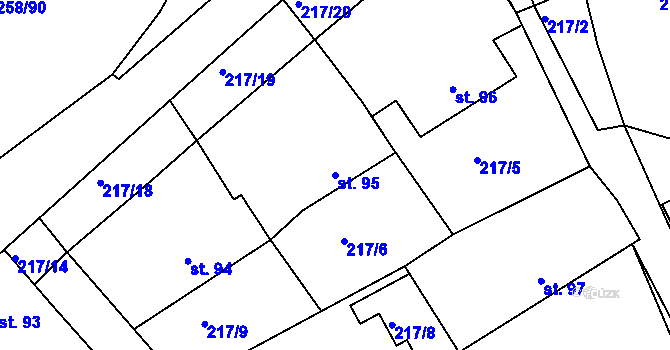 Parcela st. 95 v KÚ Libošovice, Katastrální mapa