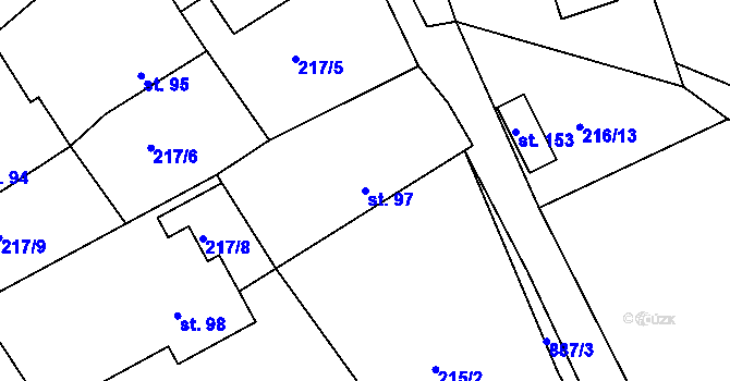 Parcela st. 97 v KÚ Libošovice, Katastrální mapa