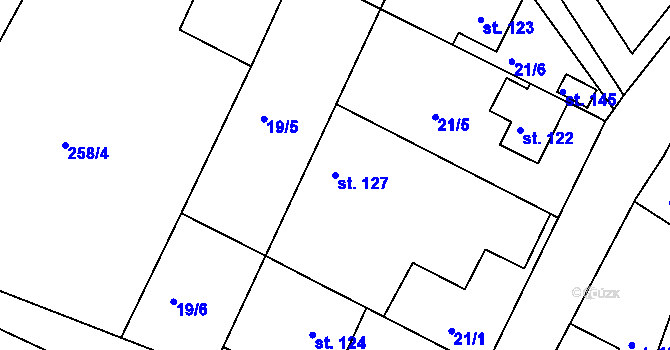 Parcela st. 127 v KÚ Libošovice, Katastrální mapa