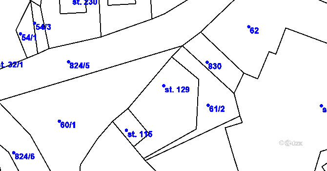 Parcela st. 129 v KÚ Libošovice, Katastrální mapa