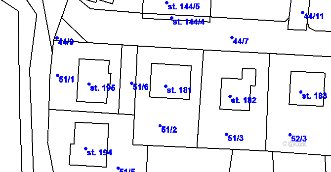 Parcela st. 181 v KÚ Libošovice, Katastrální mapa