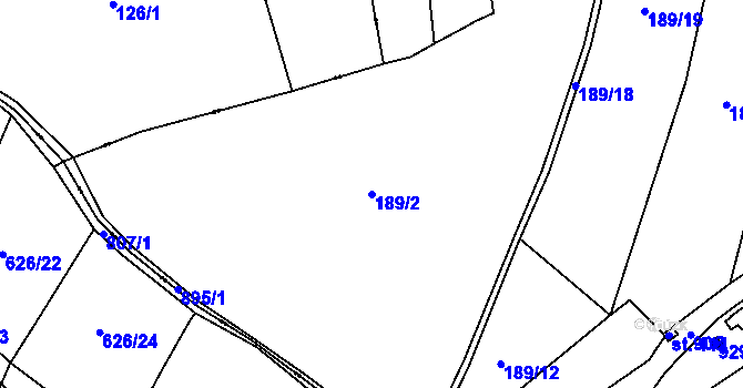 Parcela st. 189/2 v KÚ Libošovice, Katastrální mapa