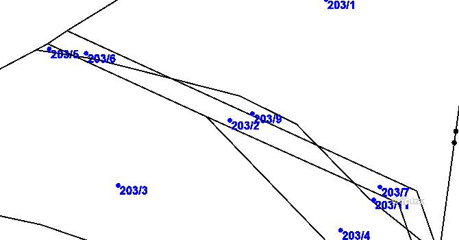Parcela st. 203/2 v KÚ Libošovice, Katastrální mapa