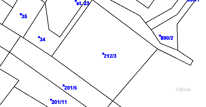 Parcela st. 212/3 v KÚ Libošovice, Katastrální mapa