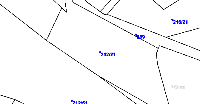 Parcela st. 212/21 v KÚ Libošovice, Katastrální mapa