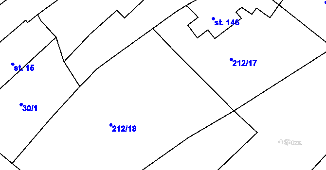 Parcela st. 212/24 v KÚ Libošovice, Katastrální mapa