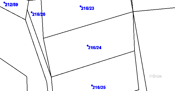 Parcela st. 216/24 v KÚ Libošovice, Katastrální mapa